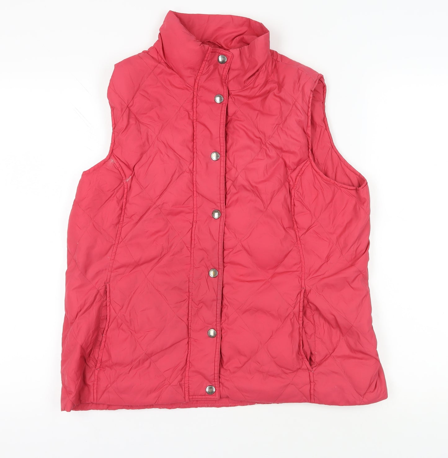 Lands' End Red Quilted Waistcoat, Medium, Sleeveless