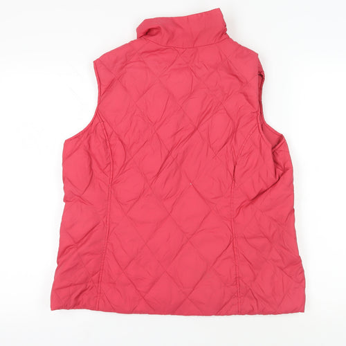 Lands' End Red Quilted Waistcoat, Medium, Sleeveless