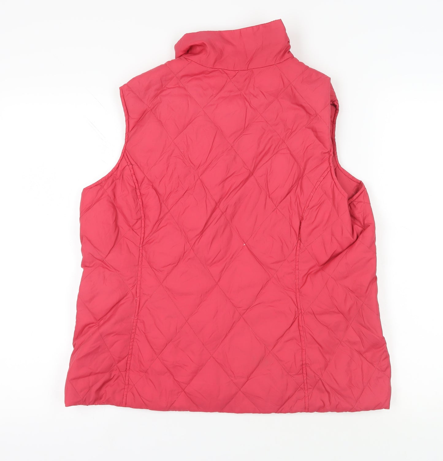 Lands' End Red Quilted Waistcoat, Medium, Sleeveless