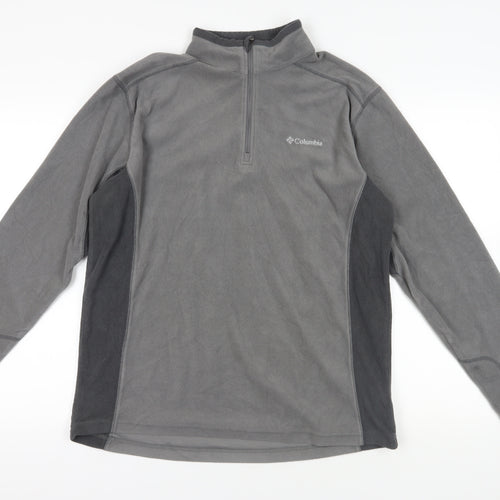 Columbia Grey Fleece Sweatshirt L 1/2 Zip Outdoor