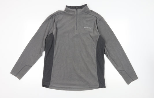 Columbia Grey Fleece Sweatshirt L 1/2 Zip Outdoor