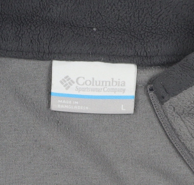 Columbia Grey Fleece Sweatshirt L 1/2 Zip Outdoor