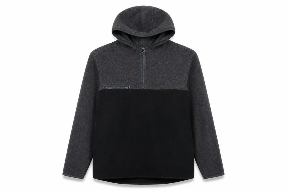 Front view of Gap Men's Grey & Black Pullover Hoodie, size M