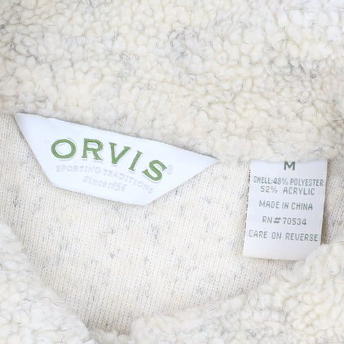 Orvis Beige Button-Up Jacket M Casual Winter