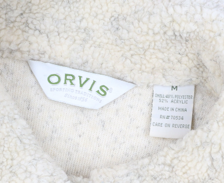 Orvis Beige Button-Up Jacket M Casual Winter