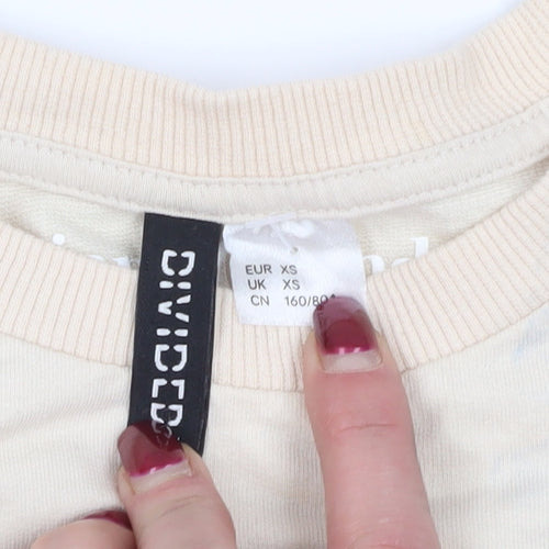 Divided Beige XS Graphic Print Pullover Sweatshirt