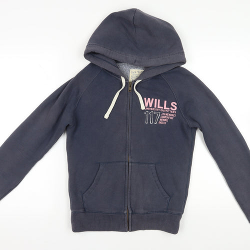 Jack Wills Grey Full Zip Hoodie Size 8