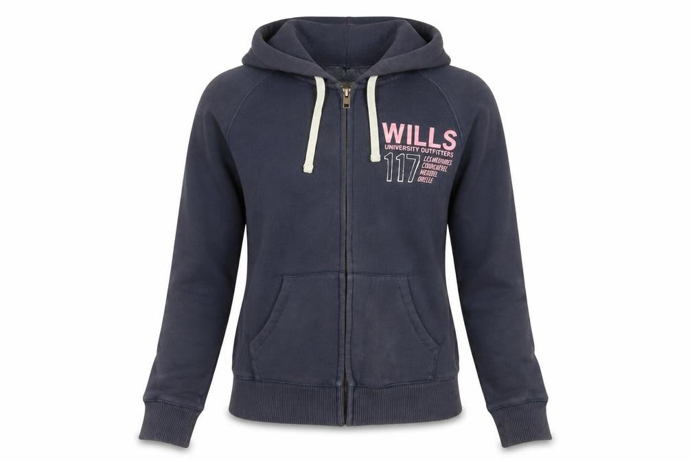 Front view of Jack Wills Grey Full Zip Hoodie, size 8