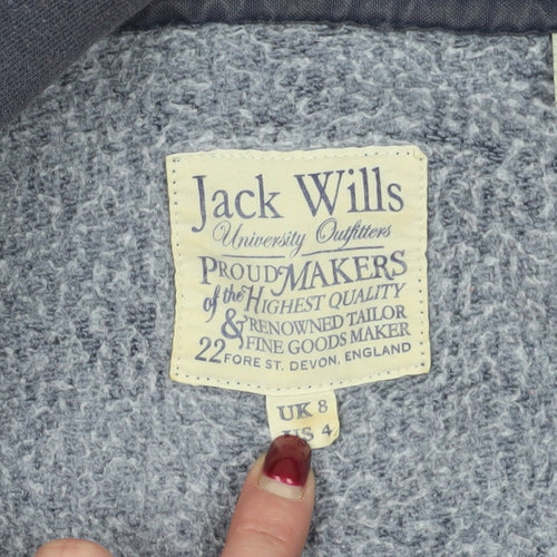 Jack Wills Grey Full Zip Hoodie Size 8