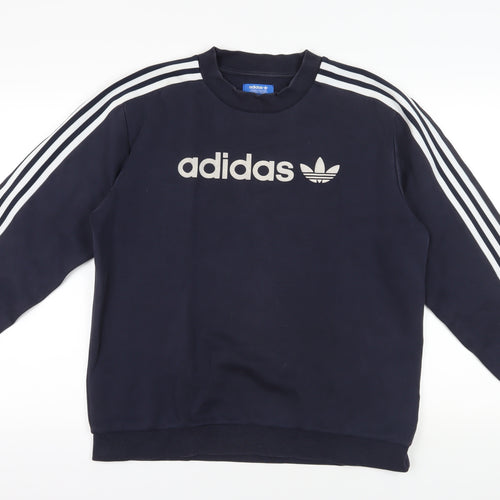 Adidas Blue M Pullover Sweatshirt with Logo