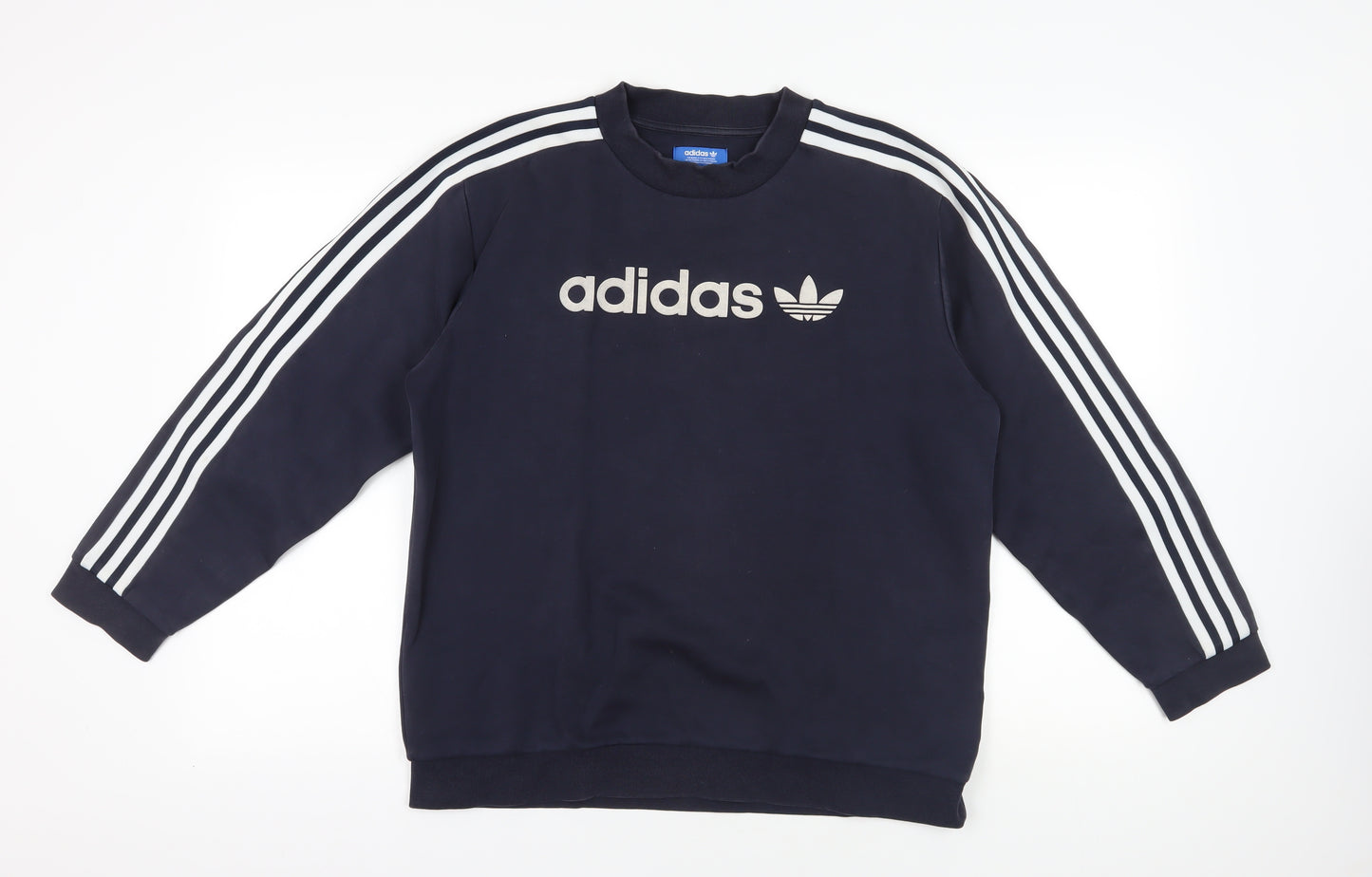 Adidas Blue M Pullover Sweatshirt with Logo