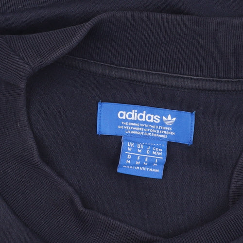 Adidas Blue M Pullover Sweatshirt with Logo