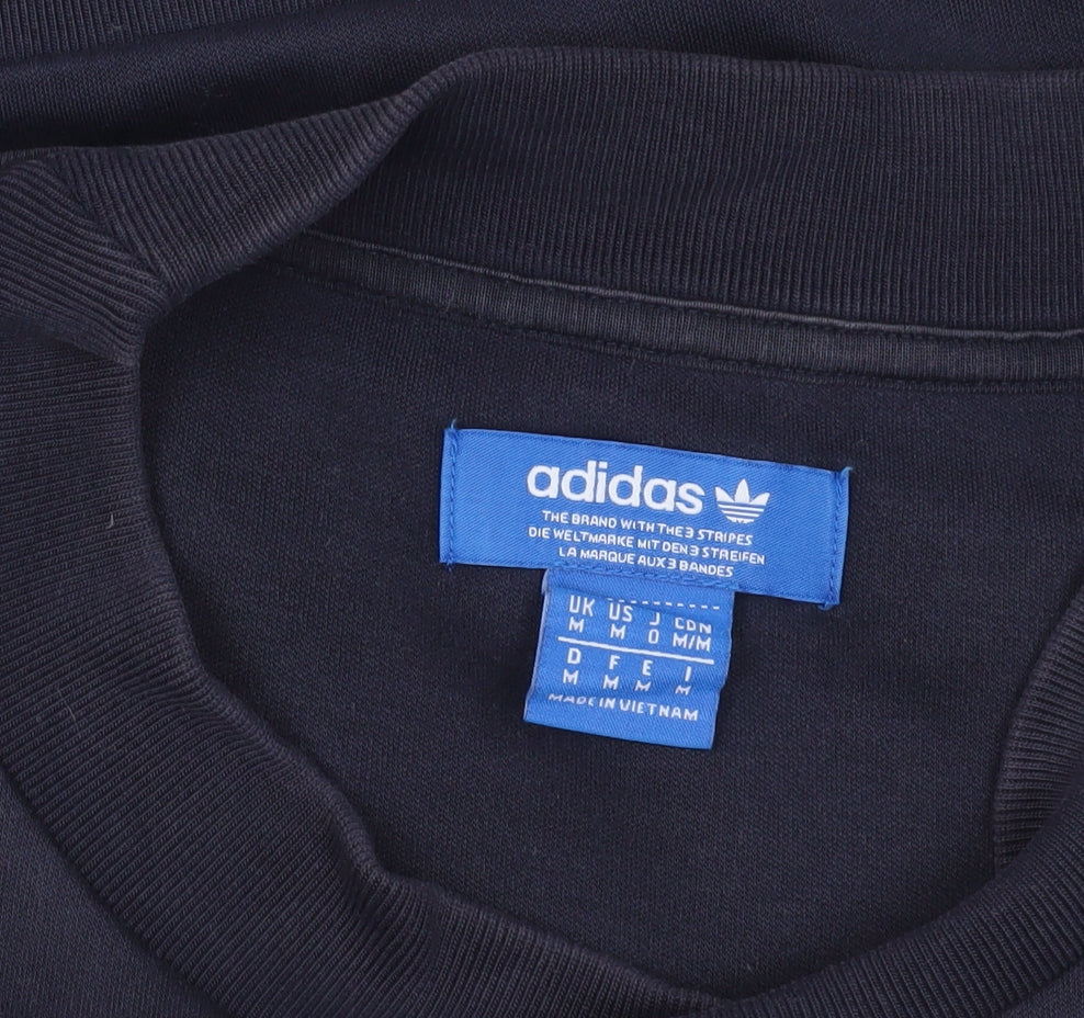 Adidas Blue M Pullover Sweatshirt with Logo