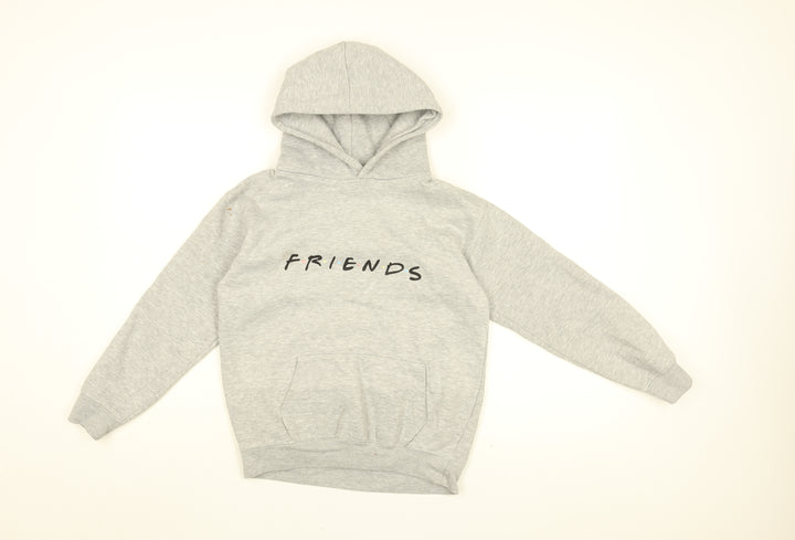 Friends Girls Grey Cotton Pullover Hoodie Size 9-10 Years Pullover - Friends Logo