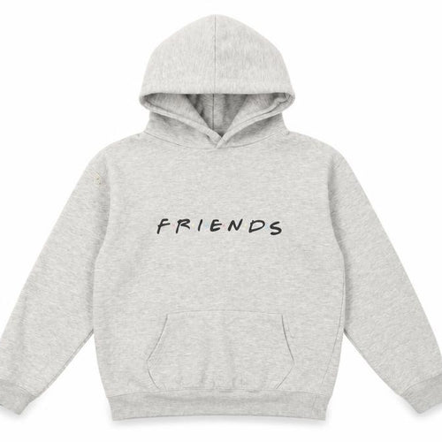 Friends Girls Grey Cotton Pullover Hoodie Size 9-10 Years Pullover - Friends Logo