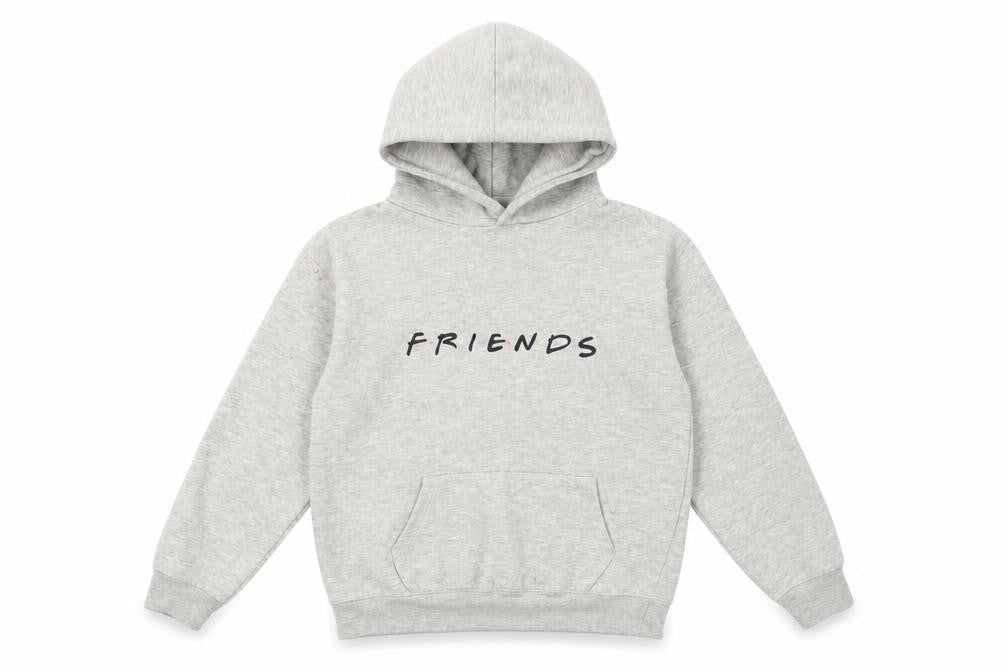 Friends Girls Grey Cotton Pullover Hoodie Size 9-10 Years Pullover - Friends Logo