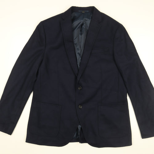 Marks and Spencer Mens Blue Polyester Jacket Suit Jacket Size 46 Regular