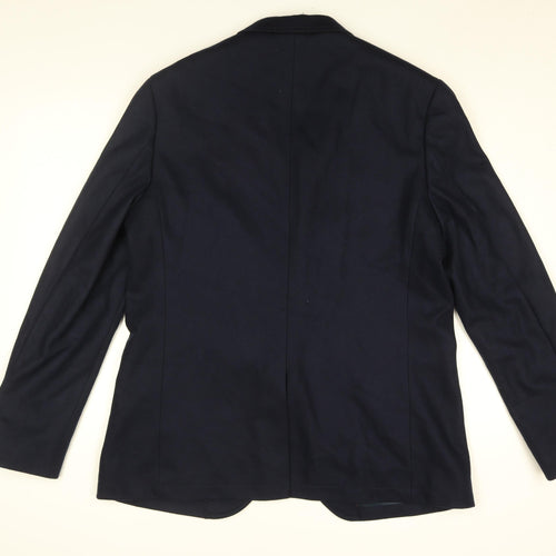 Marks and Spencer Mens Blue Polyester Jacket Suit Jacket Size 46 Regular