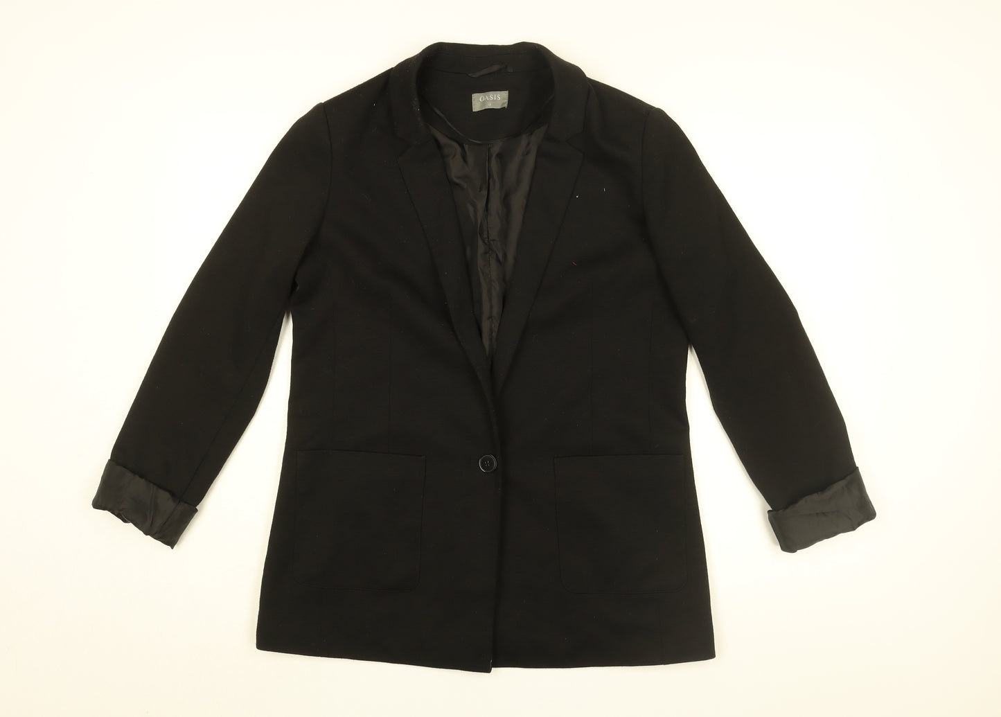 Oasis Womens Black Jacket Blazer Size 12 Button