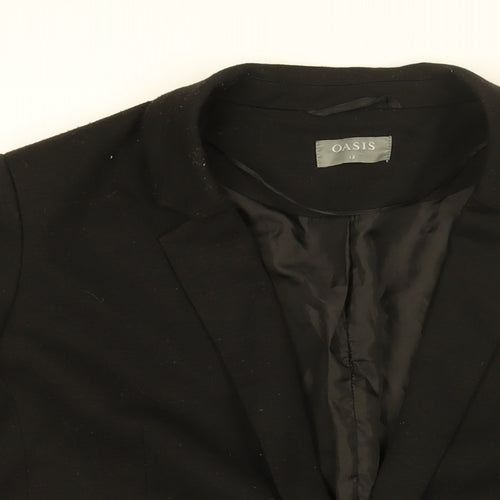 Oasis Womens Black Jacket Blazer Size 12 Button