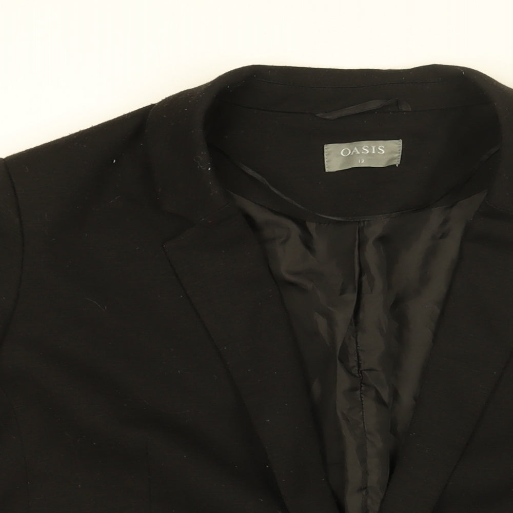 Oasis Womens Black Jacket Blazer Size 12 Button