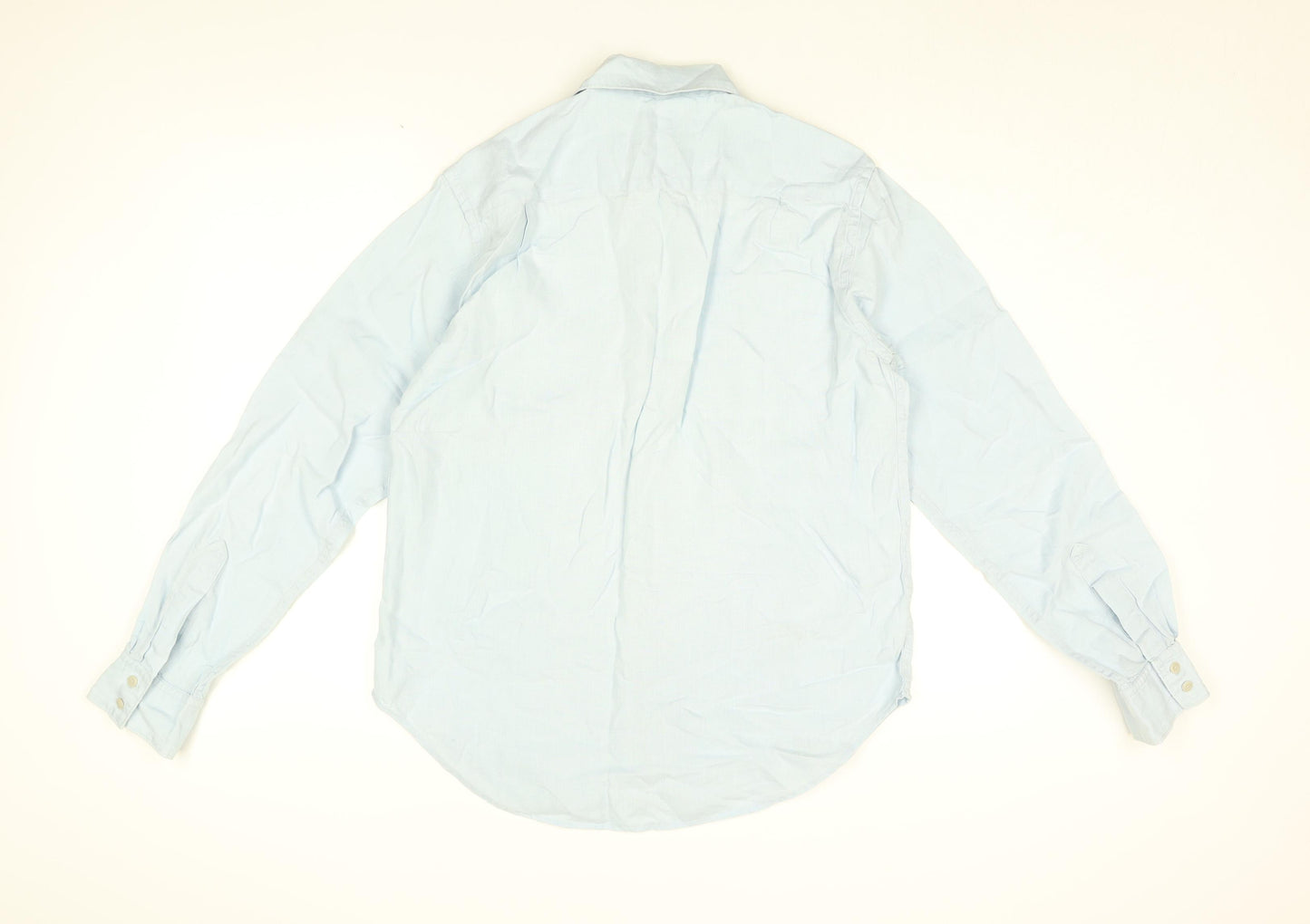 Gap Mens Blue Cotton Button-Up Size S Collared Button