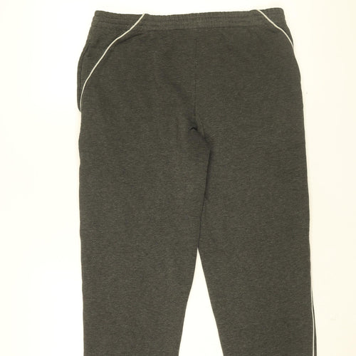 Slazenger Mens Grey Cotton Jogger Trousers Size S L27 in Regular Drawstring