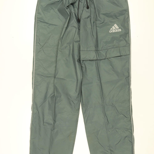 adidas Mens Green Polyamide Trousers Size 34 in L32 in Regular Drawstring