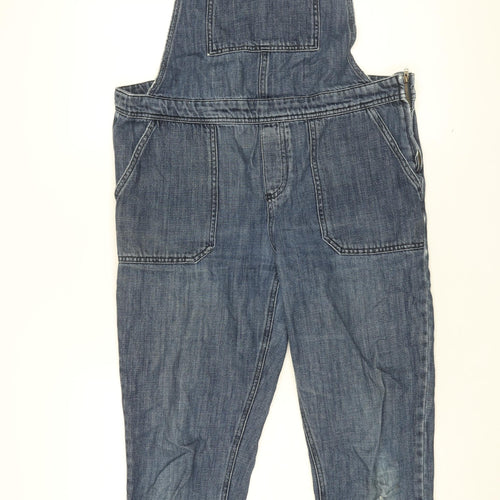 White Stuff Womens Blue Cotton Dungaree One-Piece Size 12 L28 in Zip