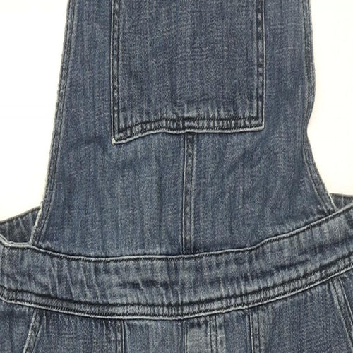 White Stuff Womens Blue Cotton Dungaree One-Piece Size 12 L28 in Zip