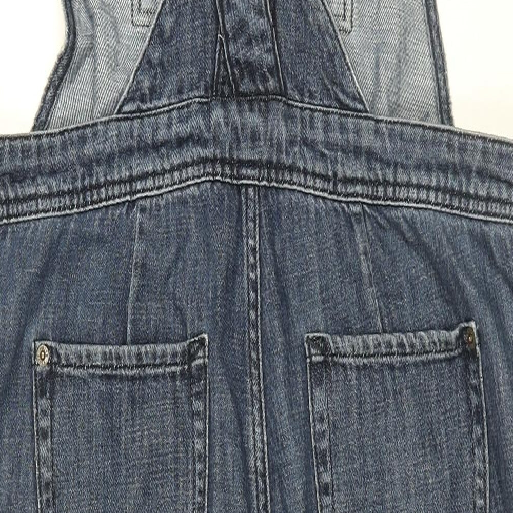 White Stuff Womens Blue Cotton Dungaree One-Piece Size 12 L28 in Zip