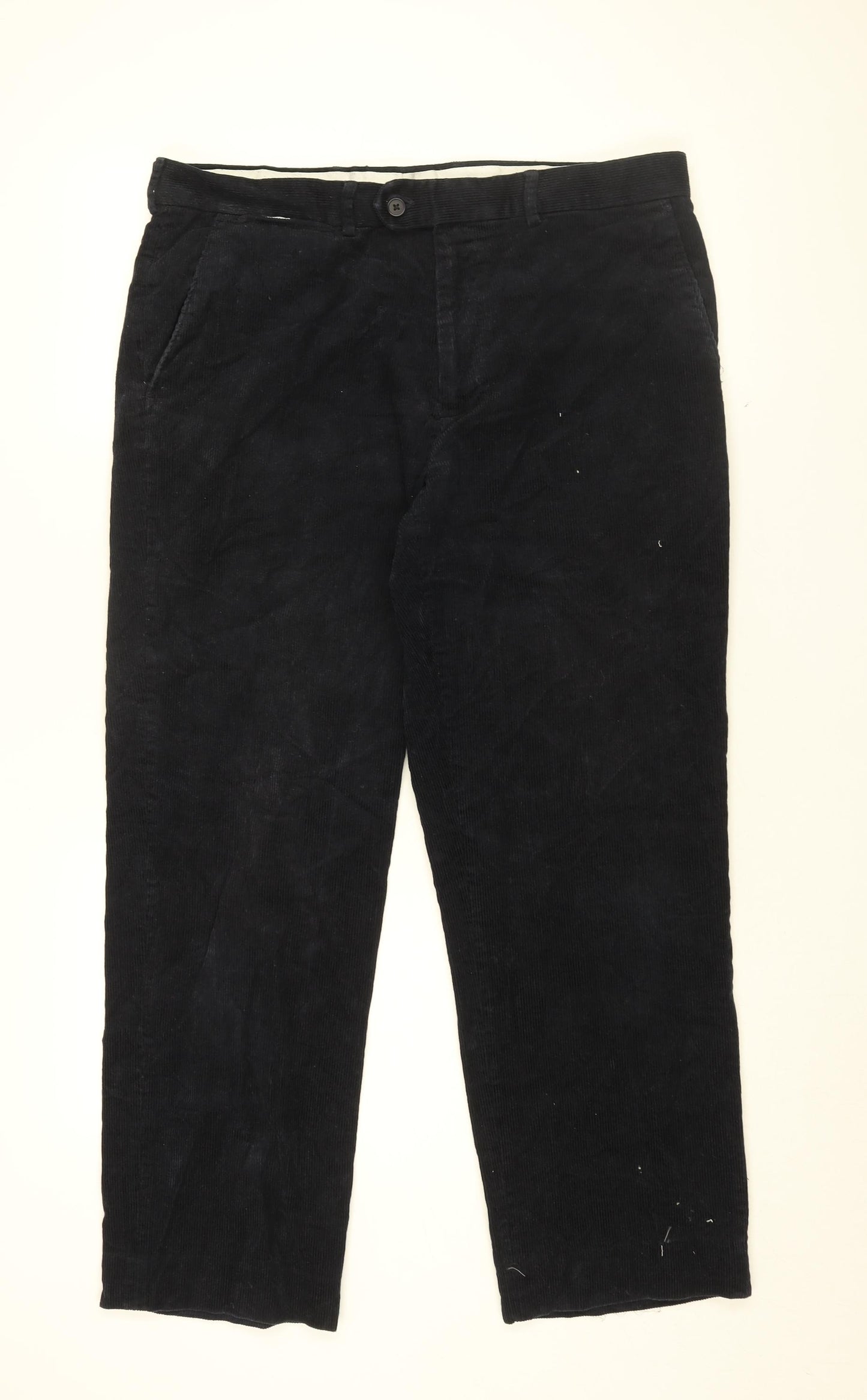 James Pringle Mens Blue Cotton Trousers Size 36 in L29 in Regular Zip