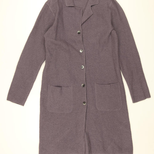 Boden Womens Purple Overcoat Coat Size M Button