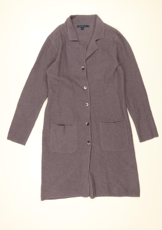 Boden Womens Purple Overcoat Coat Size M Button