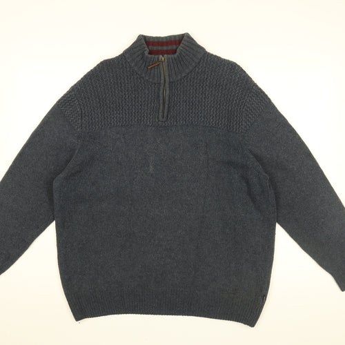 Peter Gribby Mens Blue Wool Pullover Sweatshirt Size L
