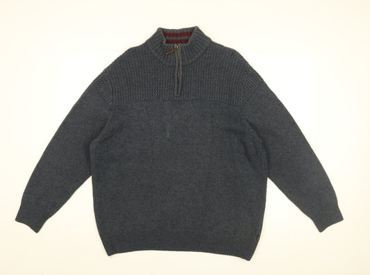 Peter Gribby Mens Blue Wool Pullover Sweatshirt Size L