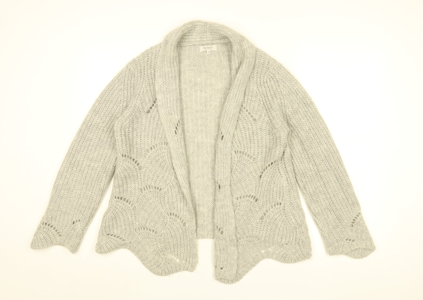 Bartolini Womens Grey V-Neck Acrylic Cardigan Jumper Size M