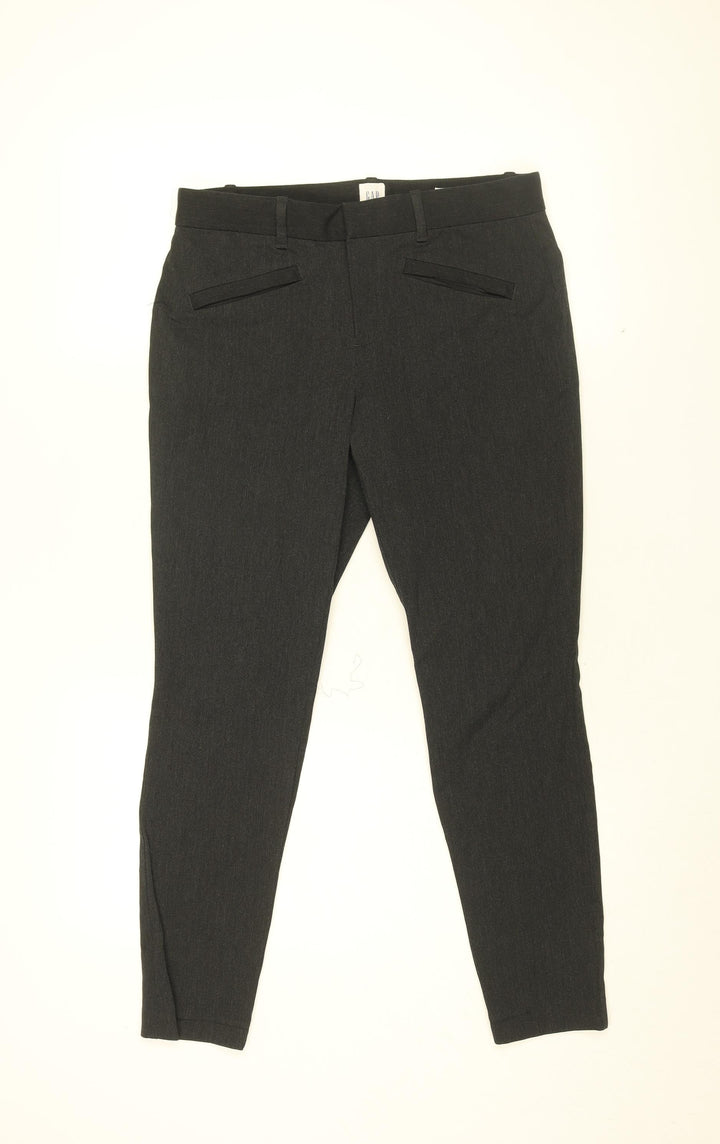 Gap Womens Grey Cotton Trousers Size 6 L27 in Regular Zip