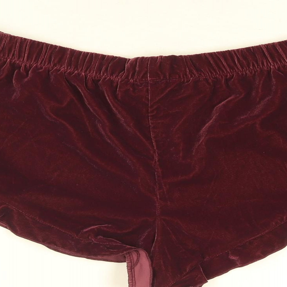 Victoria Secret Womens Pink Solid Polyester Top Sleep Shorts Size M Drawstring
