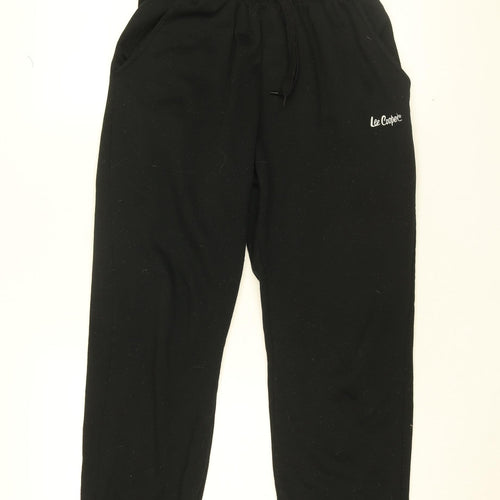 Lee Cooper Womens Black Cotton Jogger Trousers Size L L29.5 in Regular Drawstring