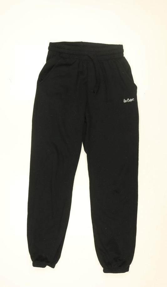 Lee Cooper Womens Black Cotton Jogger Trousers Size L L29.5 in Regular Drawstring