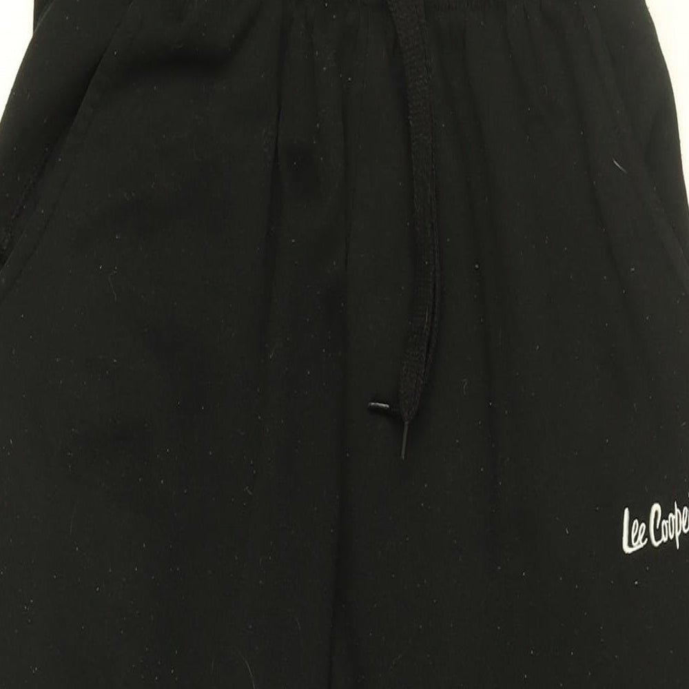 Lee Cooper Womens Black Cotton Jogger Trousers Size L L29.5 in Regular Drawstring