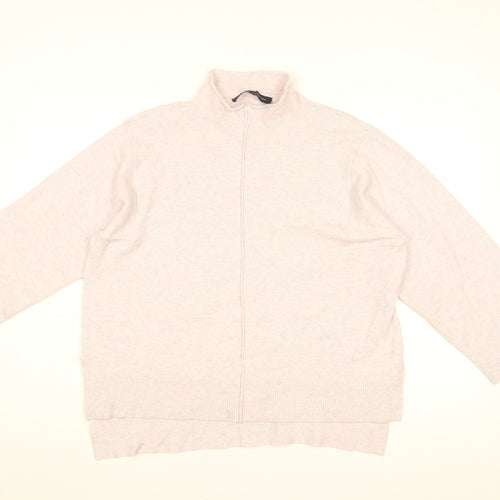 French Connection Womens Pink High Neck Acrylic Pullover Jumper Size L