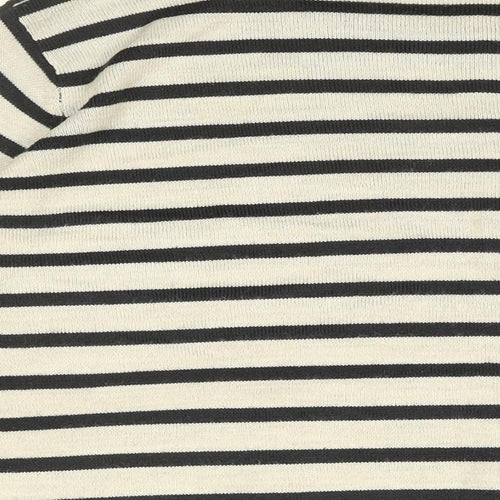Isle Womens Grey Round Neck Striped Acrylic Pullover Jumper Size 18 - Floral Print