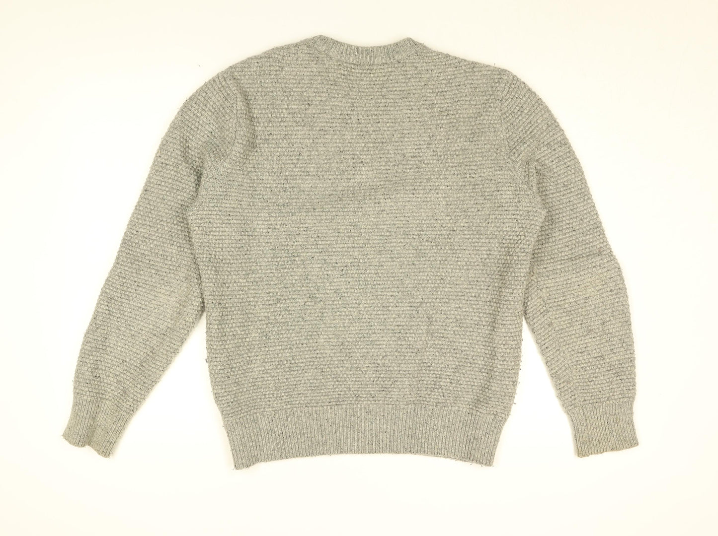 Gap Mens Grey Round Neck Wool Pullover Jumper Size M Long Sleeve