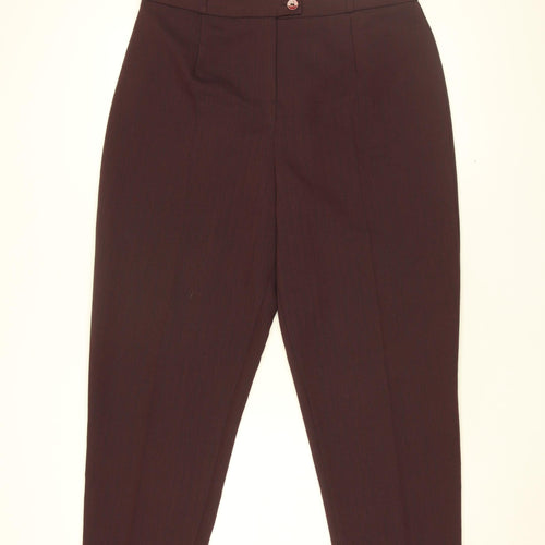 Bella Pasini Womens Red Polyester Trousers Size 18 L29 in Regular Zip