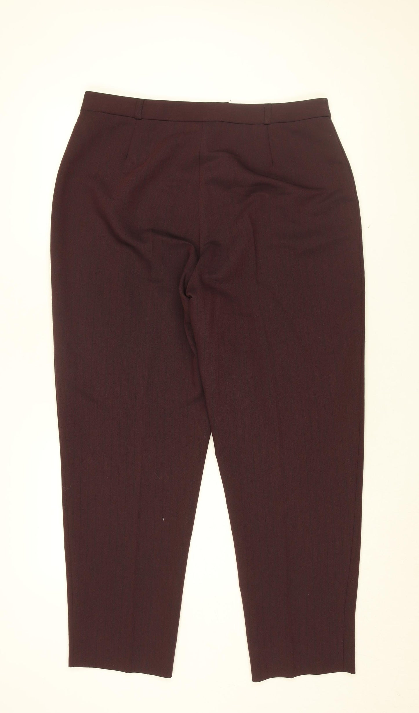 Bella Pasini Womens Red Polyester Trousers Size 18 L29 in Regular Zip