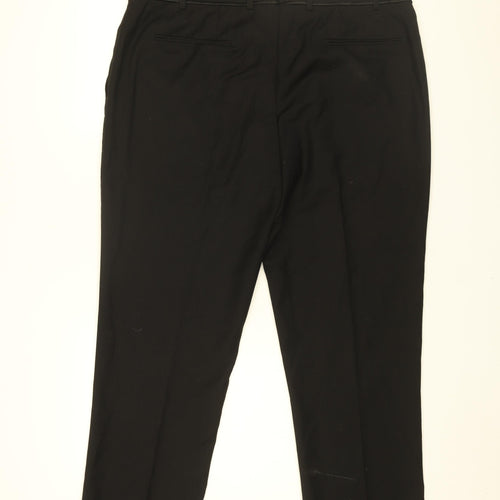 Skopes Mens Black Polyester Trousers Size 38 in L31 in Regular Zip