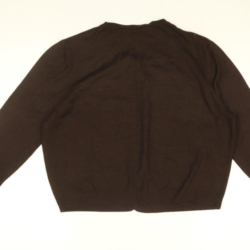 Tailor Womens Brown Round Neck Rayon Cardigan Jumper Size XL