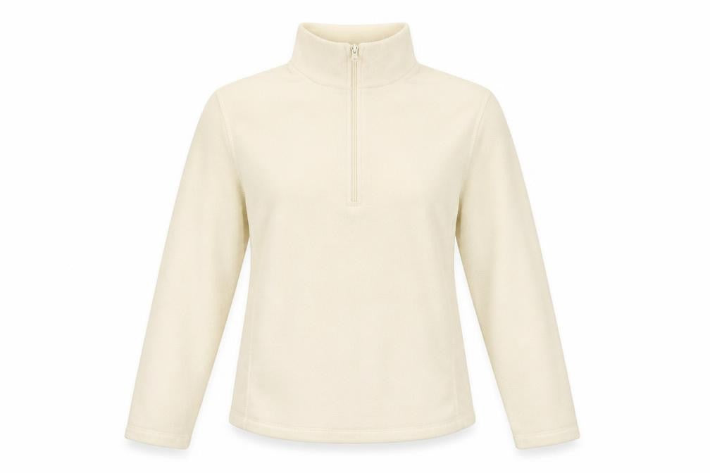 Front view of Gap women’s white polyester pullover sweatshirt, size S, zip